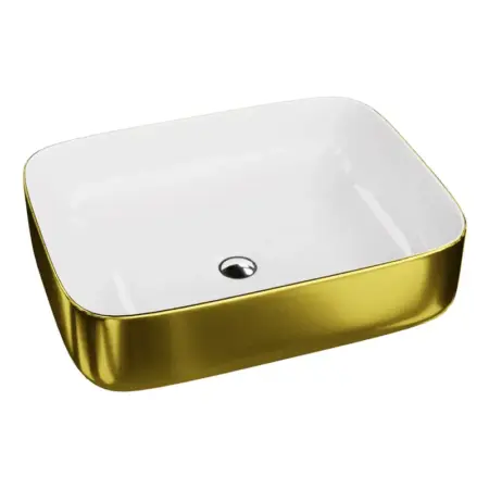 Aufsatzwaschbecken GALERA Gold/Weiß
