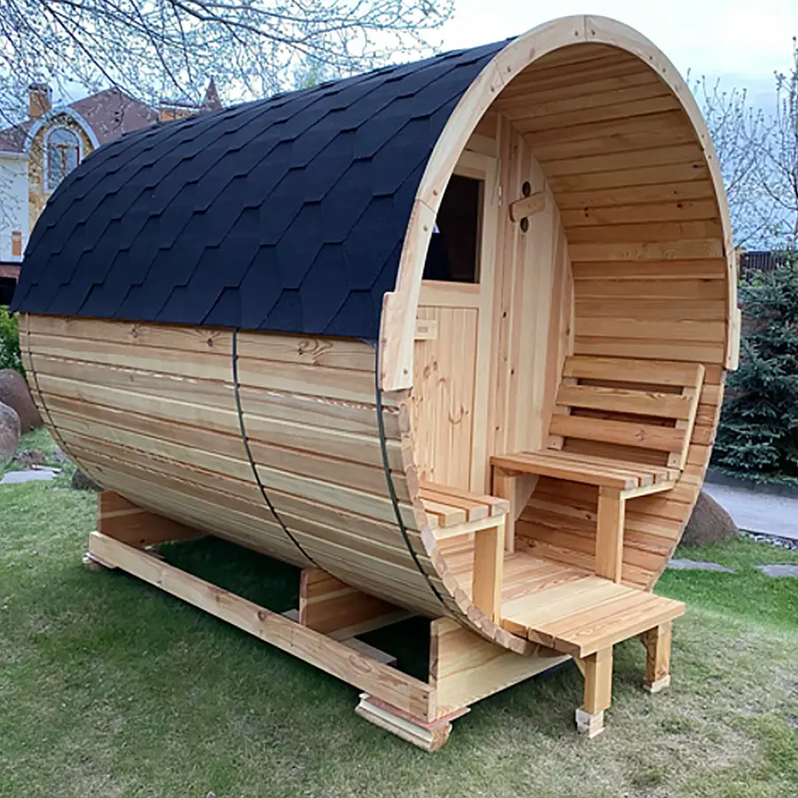 Modell Standart Fassauna Kiefernholz inkl. E-Ofen