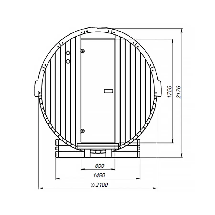 Model Compact Fassauna Kiefernholz inkl. E-Ofen – Bild 6