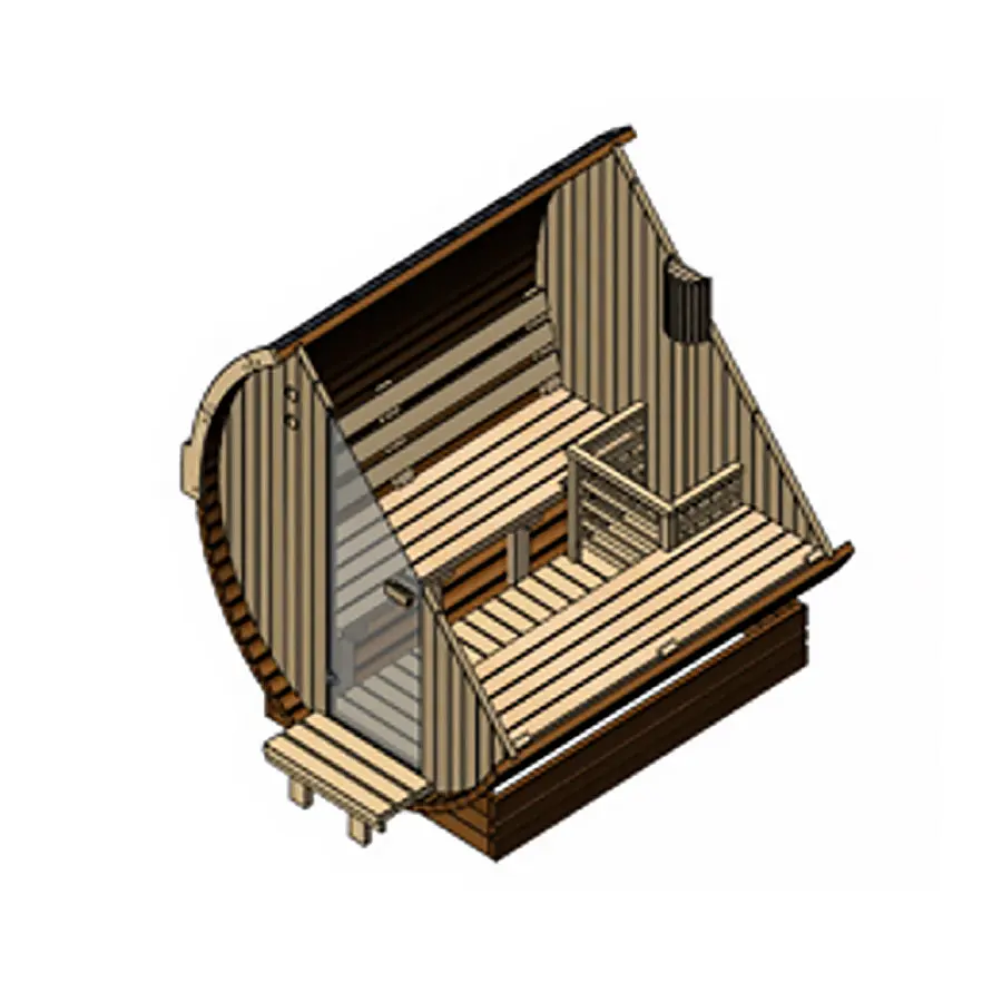 Modell Comfort Fassauna Kiefernholz inkl. E-Ofen – Bild 2