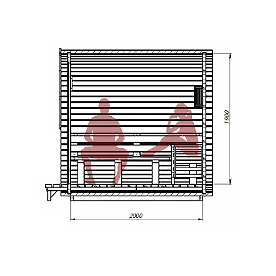 Model Compact Fassauna Kiefernholz inkl. E-Ofen – Bild 4