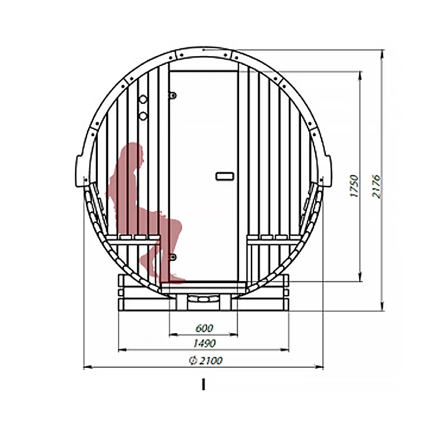 Modell Standart Plus Fassauna Kiefernholz inkl. E-Ofen – Bild 2