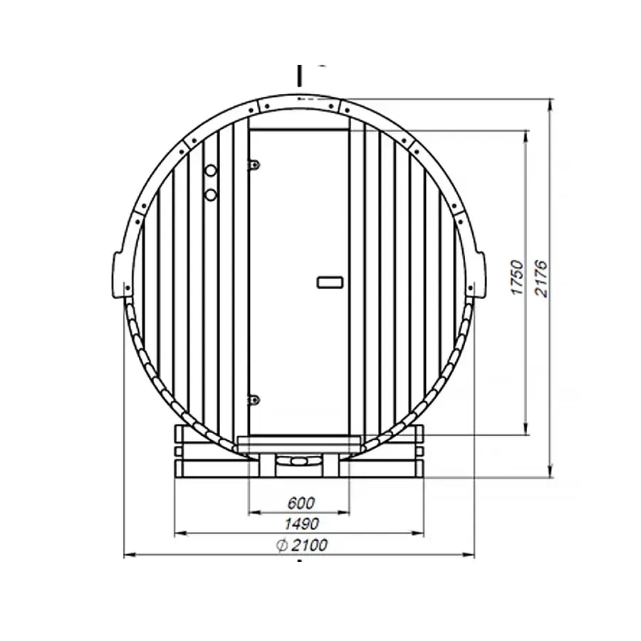 Modell "King Size" Fassauna Kiefernholz inkl. E-Ofen – Bild 4