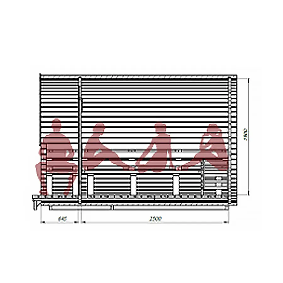 Modell Standart Fassauna Kiefernholz inkl. E-Ofen – Bild 4