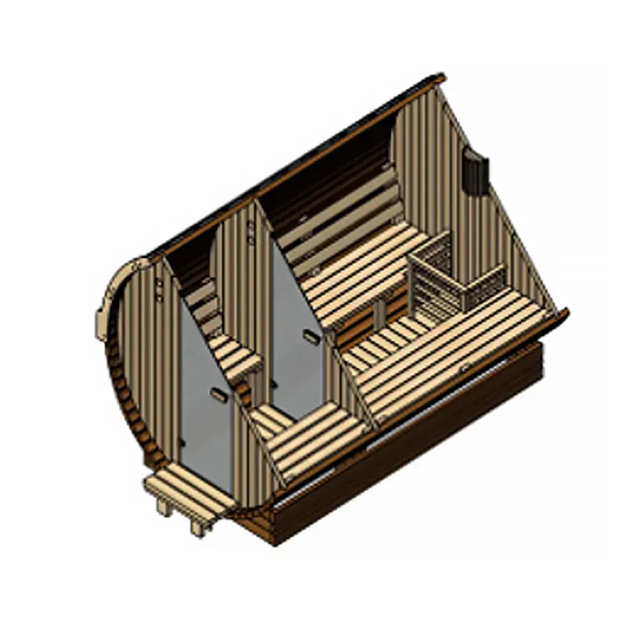 Modell Standart Plus Fassauna Kiefernholz inkl. E-Ofen – Bild 4