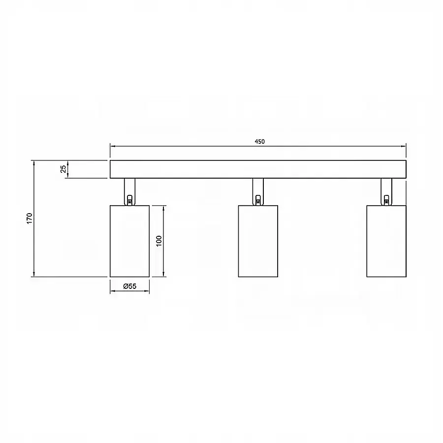 Schienen-Deckenleuchte MAX-LED Spot 3x GU10 Weisse – Bild 5