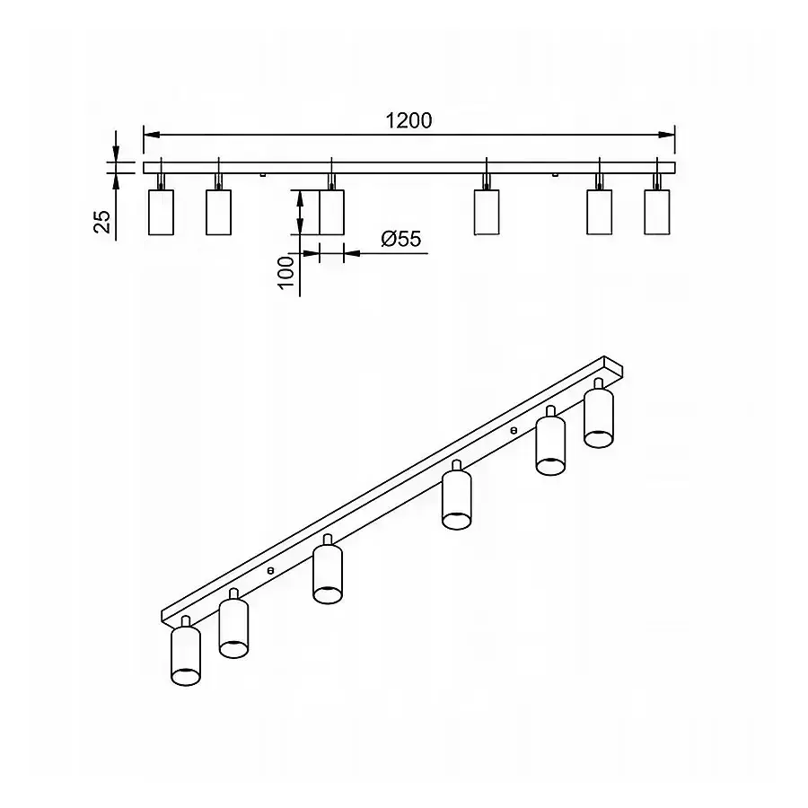 Schienen-Deckenleuchte MAX-LED Spot 6x GU10 – Bild 5